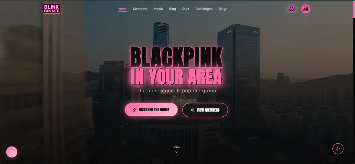 Capture du site BLACKPINK Fansite